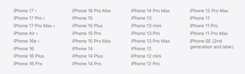iOS 26 supported devices