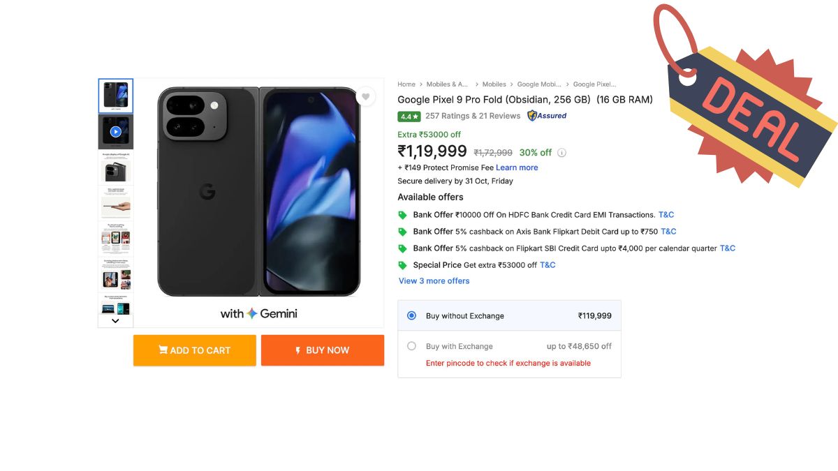 Google Pixel 9 Pro Fold Gets Massive ₹53,000 Price Cut on Flipkart