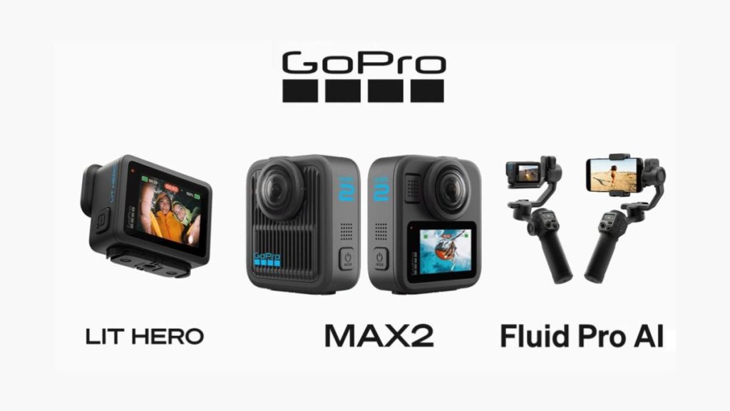 GoPro MAX2 8K 360 Camera, LIT HERO, and Fluid Pro AI Gimbal