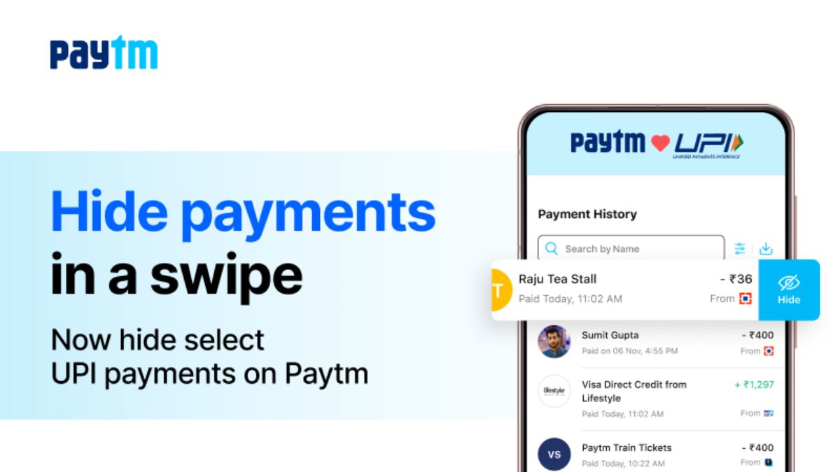Paytm Introduces ‘Hide Payments’ Feature for More Privacy