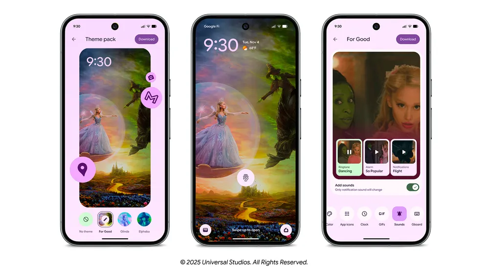 Add some magic with Wicked: For Good theme packs