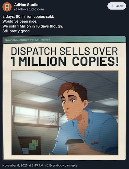 Dispatch Hits Over 1 Million Sales