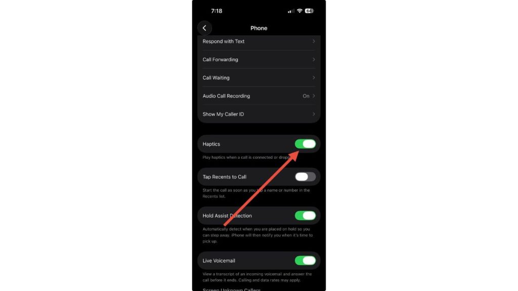 Call Haptics Control