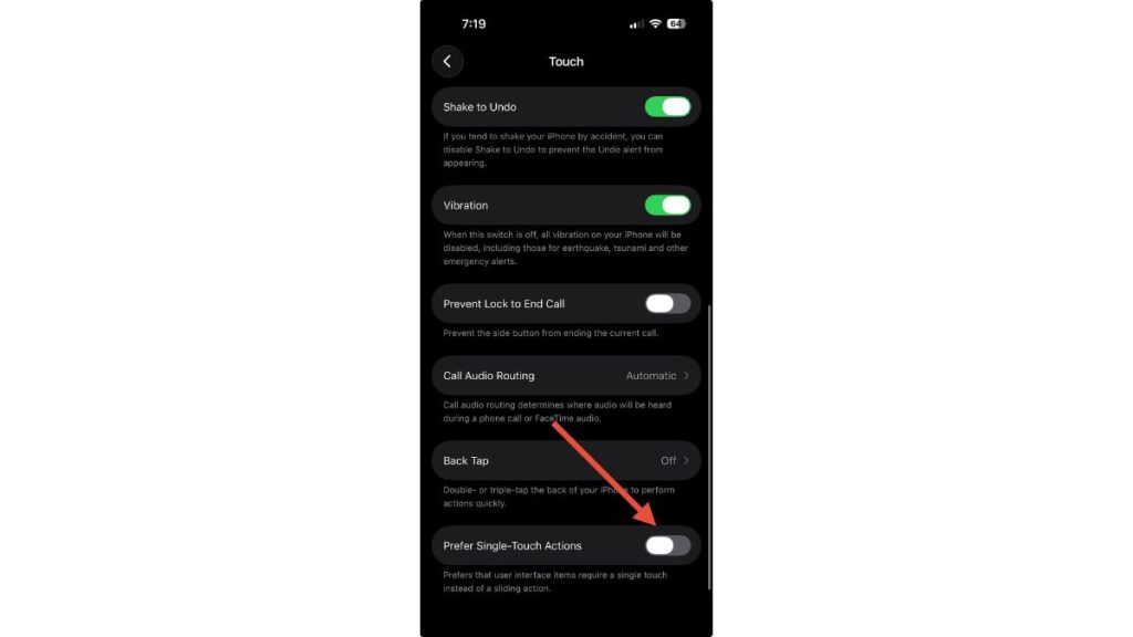 New Accessibility Option