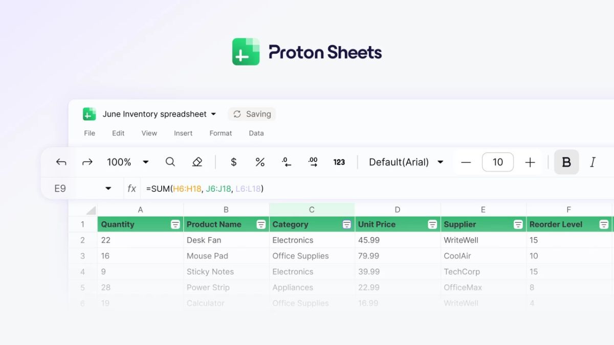 Proton Launches Encrypted Sheets as a Secure Alternative to Excel and Google Sheets