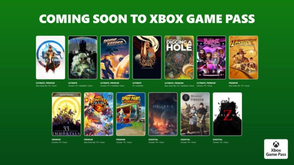 Xbox Game Pass December
