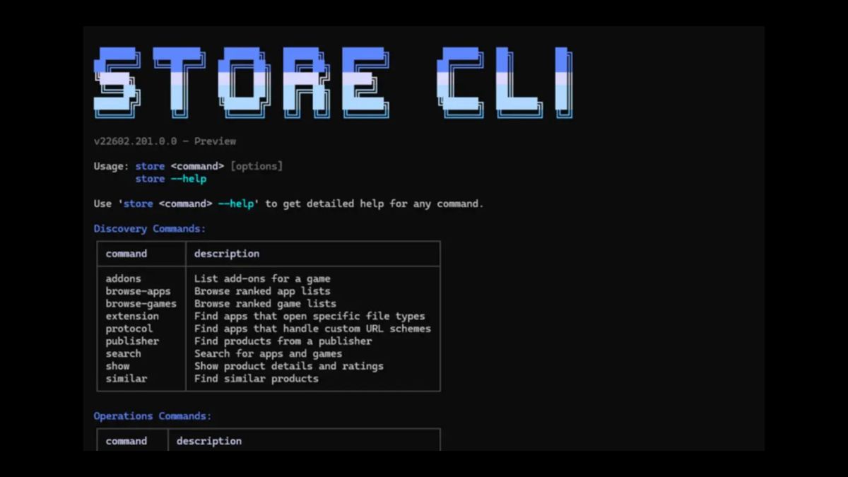 Microsoft Launches Command Line Interface for Microsoft Store