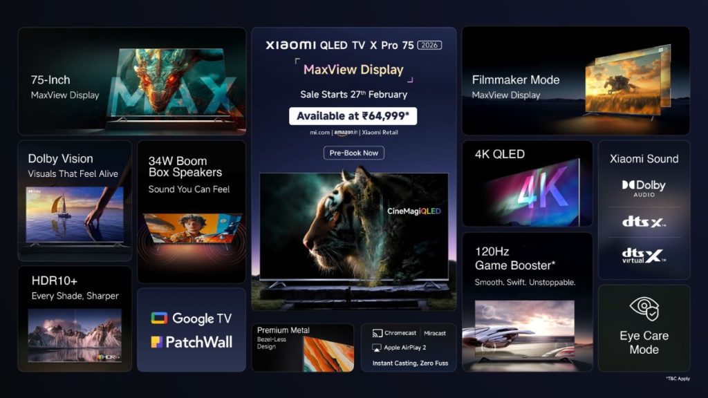 Xiaomi QLED TV X Pro Series 2026 75" 4K TV 