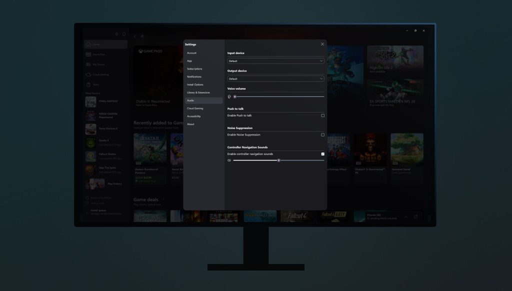 subtle controller navigation sounds