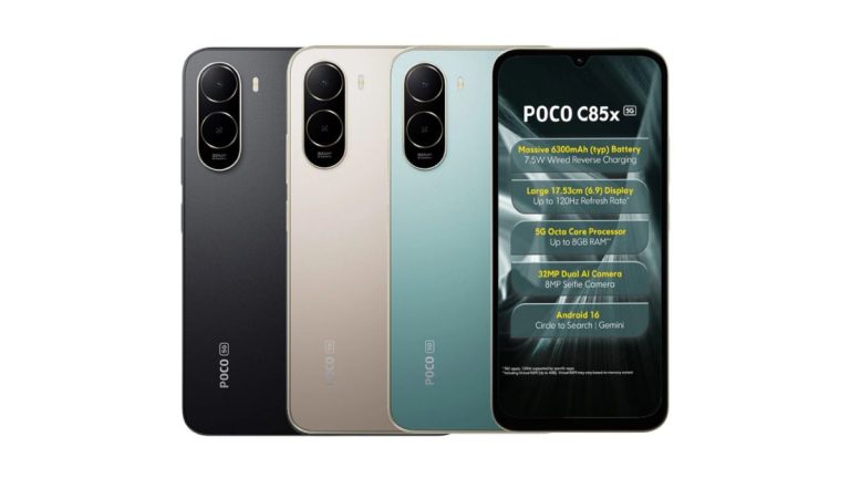POCO C85x 5G with 120Hz Display and 6300mAh Battery Launched in India Starting at Rs. 10,999
