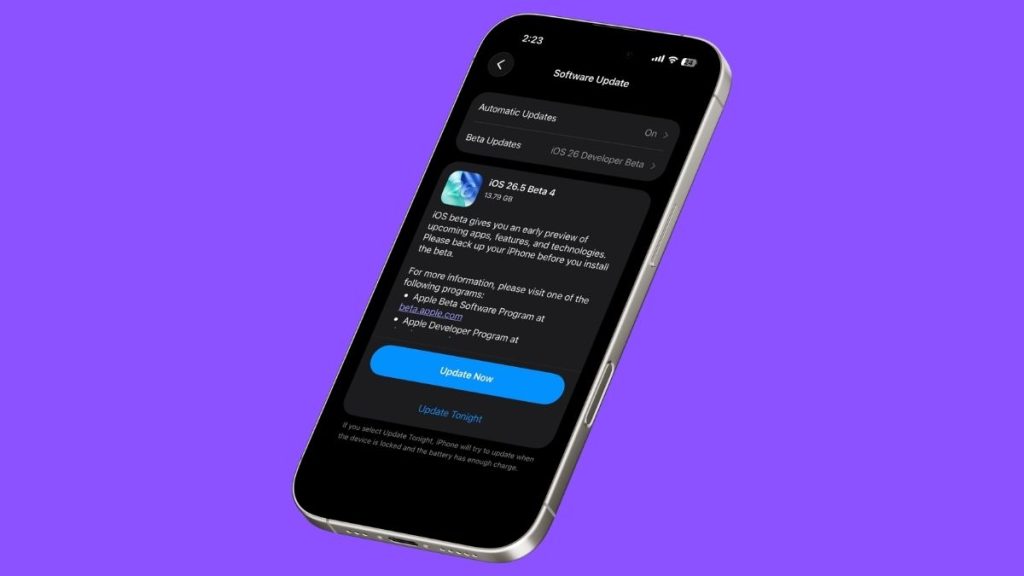iOS 26.5 Public Beta 4 Update