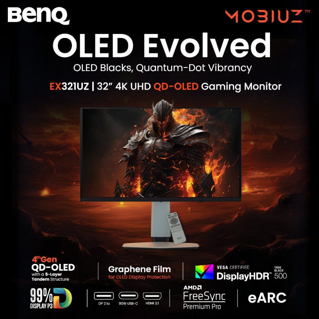 BenQ MOBIUZ EX321UZ 4K 240Hz QD-OLED Gaming Monitor
