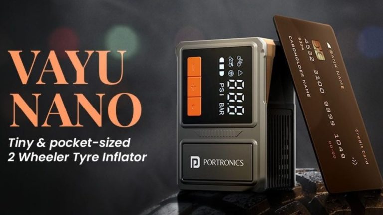 Portronics Vayu Nano Cordless Mini Tyre Inflator Launched in India