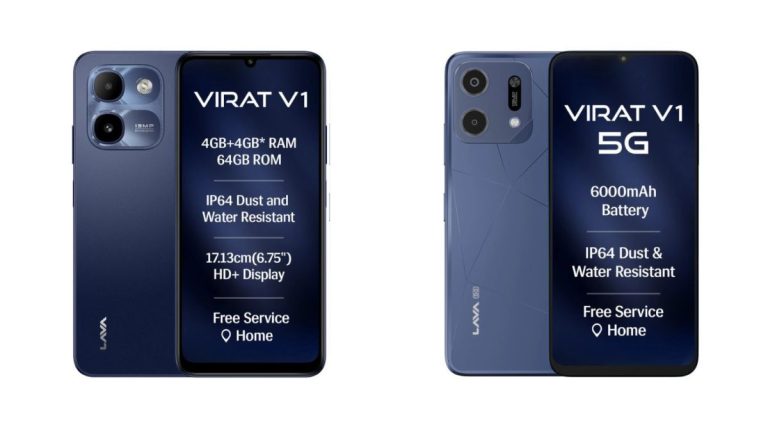 Lava Virat V1 5G and Virat V1 with Up to 6000mAh Battery, 120Hz Display Launched in India