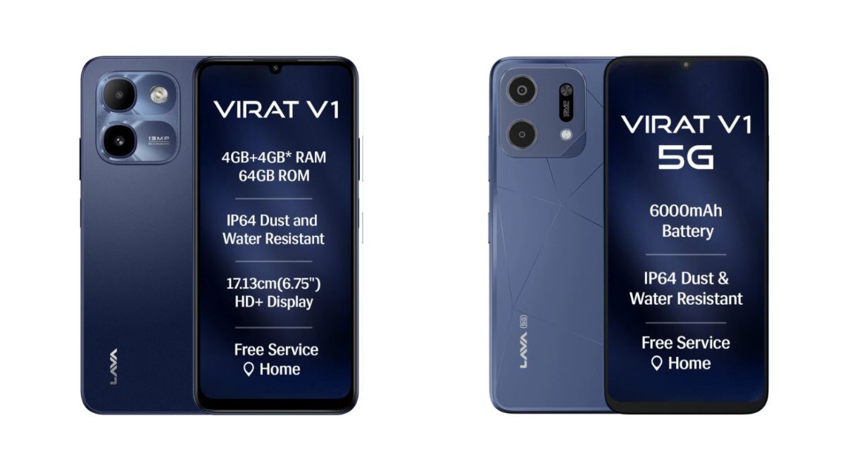 Lava Virat V1 5G and Virat V1 with Up to 6000mAh Battery, 120Hz Display Launched in India