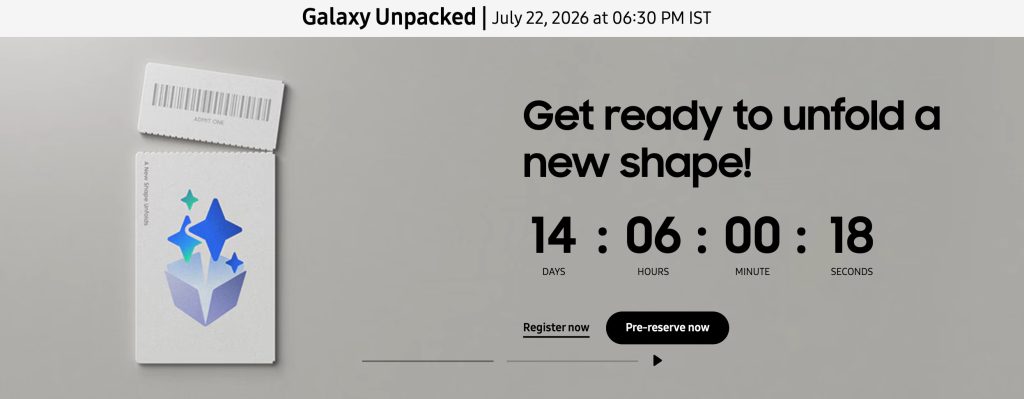 pre-reserve the upcoming Galaxy smartphone