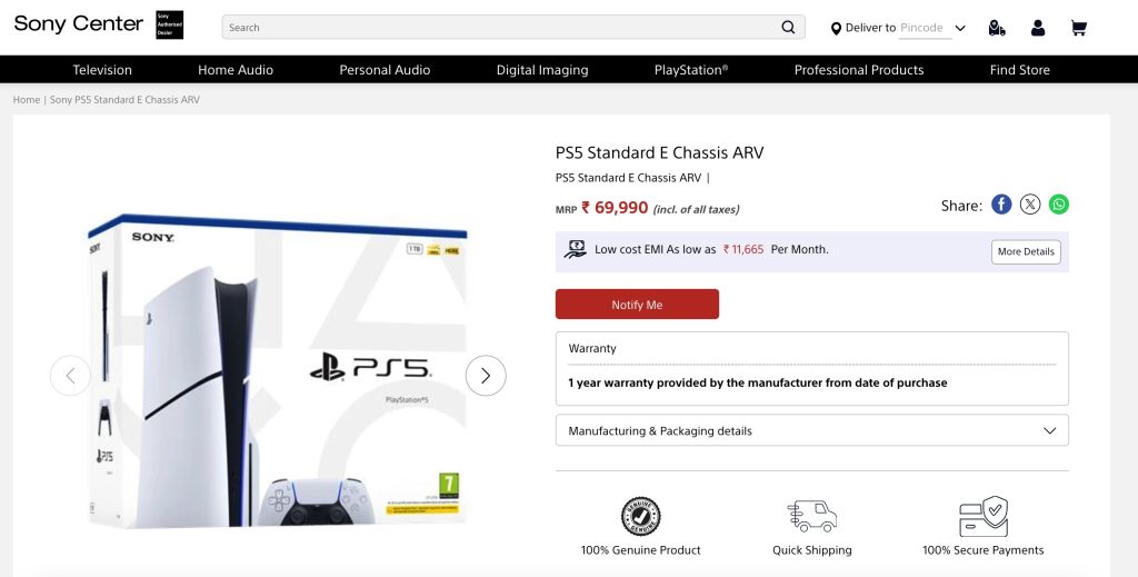 PS5 Price in India