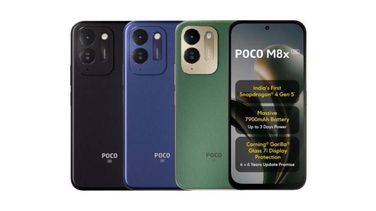 POCO M8x 5G With 7,900mAh Battery, 120Hz Display and Snapdragon 4 Gen 5 Launched in India