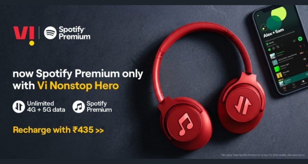 Vi Prepaid Plans With Spotify Premium
