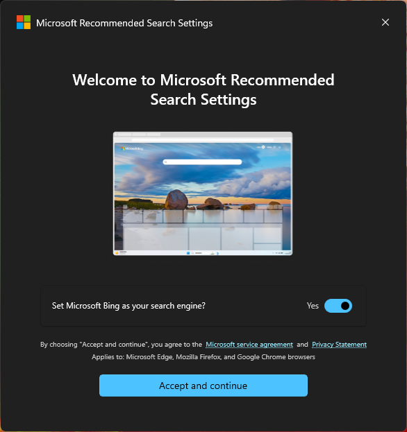 Windows Recommend Search Settings