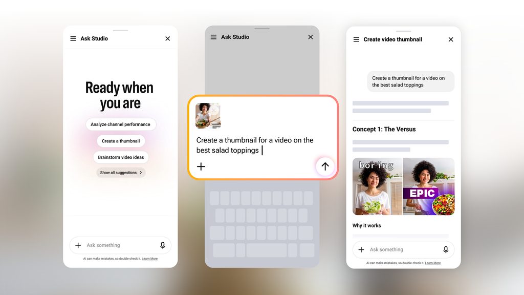 Ask Studio can help with titles, scripts and thumbnails