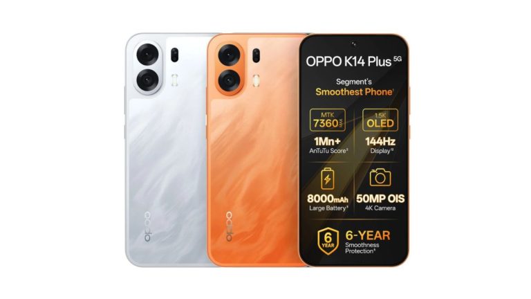 OPPO K14 Plus 5G With 144Hz 1.5K AMOLED Display and 8000mAh Battery Launched in India