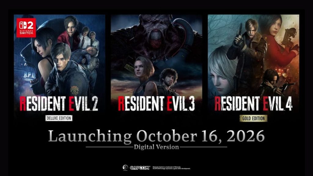 Resident Evil 2, 3 and 4 Remakes Coming to Switch 2 on October 16