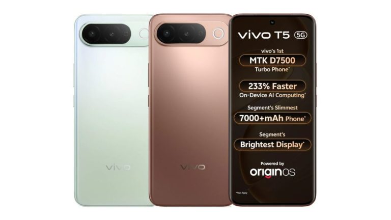 vivo T5 with 144Hz AMOLED display, Dimensity 7500 Turbo and 7,050mAh battery launched in India