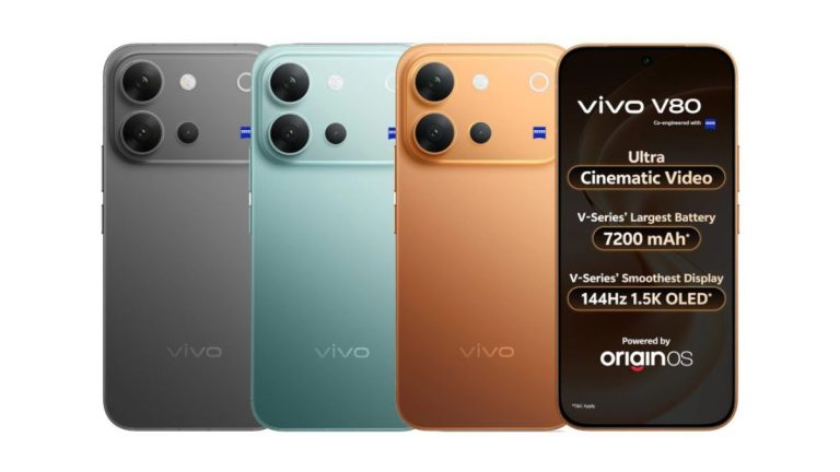 vivo V80 with 1.5K 144Hz AMOLED display, 7200mAh battery and 50MP ZEISS cameras launched in India